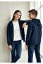 Kids Premium 100% Cotton 3 Thread Navy Blue Soft Textured Winter Children's K Hooded Cardigan 7-14 Years - 2