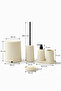 Matte Cream 5-Piece Round Bathroom Set – Bucket, Toilet Brush, Liquid Soap Dispenser - 4
