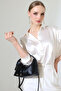 Black Women's Mini Size Long Crossbody Strap Hand and Shoulder Bag [20X16 cm] - 2