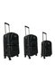 With Safety Straps - Waterproof Fabric - 4 Wheels - with Bellows - Very Lightweight - 3 Piece Suitcase Set - 3