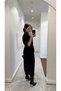 Women's Knitwear Belted Premium Quality Midi Dress - 130cm - 2