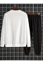 Chicago Letter Printed Crew Neck Top and Jogger Bottom Tracksuit Set - 2