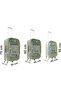 With Safety Straps - Waterproof Fabric - 4 Wheels - with Bellows - Very Lightweight - 3 Piece Suitcase Set - 6