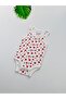 Single 100% Cotton Heart Patterned Corded Fabric Baby Girl Undershirt Bodysuit - 4
