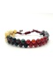 Certified Leo Zodiac Natural Stone Double Row Macrame Bracelet - 2