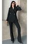 Women's Designer Jacket Pants Set Black - 2