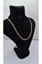 Stainless Steel Gold Color Thick Ring Chain Necklace - 5