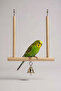 Wooden Bird Swing |   12.5 × 13.5 cm Bird Cage Toy |   Swinging Wooden Bird Activity Accessory - 2