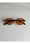Unisex Black Frame Orange Glass Vintage 48 Ekartman Sunglasses - 4