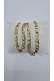 Stainless Steel Gold Color Thick Ring Chain Necklace - 6