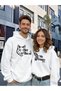 Lover Couple Combination Hoodie Set His Beauty Her Beast Printed Unisex Oversize 3 Thread White