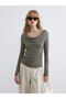 Peak New Season Draped Neck Gathered Blouse - 4