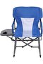 Portable Folding Director Chair with Side Table, Blue and White