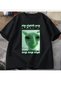 Funny'Alien Cat' Patterned Print T-Shirt