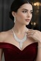 Silver Color Stone 4-Piece Evening Dress Set - 3