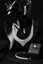 Silver Color Stone 4-Piece Evening Dress Set - 3