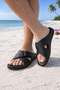 Men's Black Cross Velcro Anatomical Sole Orthopedic Daily Stitched Summer Slippers - 3