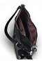 Black Soft Textured Women's Shoulder Bag with Scarf Detail - 7