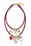 Burgundy Color Double Necklace - 4