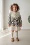 My Little One's Cicileri Girls' Vintage Style Lace Paneled Long Sleeve Muslin Cotton Dress - Cream