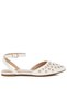 Women Eyelet Detail Flat Sandals in White - 2