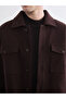 Brown Regular Fit Men's Cashmere Shirt Jacket - 3