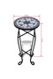 Mosaic Side Table Plant Table Black White - 3