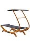 Outdoor Lounge Bed with Canopy 100x190x134 cm Solid Bent Wood Anthracite - 4