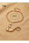 Faux Pearl Decor Hand Chain Ring Bracelets - 6