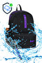 Unisex Black Purple Large Volume Backpack Suitable for Daily and School Use - 2