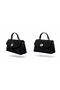 Orion Noir Black Suede Leather Hand & Shoulder Bag - 4
