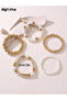 Set of 5 - Faux Pearl Beaded Bracelets - 6