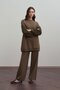 Khaki-Cotton Lace Paneled Tracksuit Set - 2