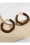 Brown Hoop Earrings - 2