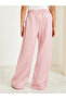 Girls Light Pink Jacquard Wide Leg Pants - 4
