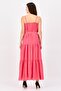 Women Textured Maxi Dress, Dark Pink - 2