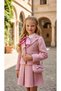 Luxury Model Tweed Fabric Girls' Skirt, Jacket, Shirt, and Bag Set - 2