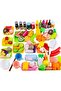 100 PC Play Food Set Pretend Play for Kids Kitchen Accessories Toy Food Set Plastic Fruit Vegeta