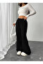 Winter Fleece-Lined Women's (Black) Sweatpants with Cotton Inside, Wide Leg, Baggy, Plus Size, with Pockets