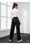 Winter Fleece-Lined Women's (Black) Sweatpants with Cotton Inside, Wide Leg, Baggy, Plus Size, with Pockets - 3
