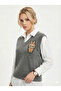 Women's regular cut v-neck embroidered sleeveless sweater 4858 - 3