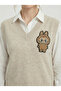 Women's regular cut v-neck embroidered sleeveless sweater 4858 - 2