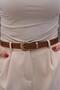Oval Buckle Suede Belt Dress Belt Coat Belt Trouser Belt - 4