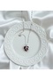 Heart Model Steel Necklace with Shiny Red Stone in Silver Color Chain - 2