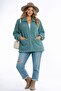 Women's Full Zip Pocket Detailed Sherpa Jacket Coat Petrol - 3