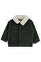 Fleece-Lined Buttoned Velvet Jacket for Ages 2-5 - Khaki 2-3 Years