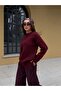 Women's Burgundy Crew Neck Tunic Oversized Sweater 7035 - 2