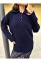 Women's Navy Blue Polo Neck Sweater Tunic Size 7036 - 6