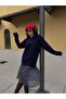 Women's Navy Blue Polo Neck Sweater Tunic Size 7036 - 4