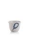 Beige Coffee Cups Set with Blue Beads Pattern - 5